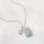 The Duo Aquamarine Necklace, Silver, thumbnail 7 of 11