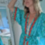 Emerald Long Kimono Dressing Gown | Organic Bamboo Robe, thumbnail 7 of 9