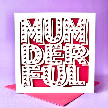 Mumderful Papercut Mother's Day Card, 3 of 5