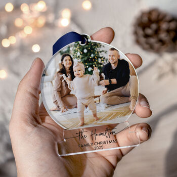 Personalised Family Photo Christmas Tree Decoration, 9 of 11