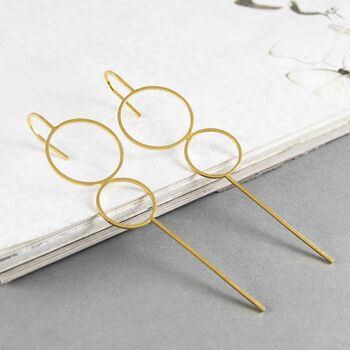 Sterling Silver Double Circle Ear Cuff Earrings, 6 of 9