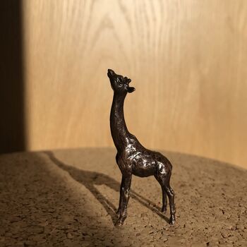 Miniature Bronze Giraffe Sculpture 8th Anniversary Gift, 5 of 12