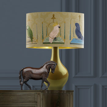 Parrot Swings Lampshade, On Gold, 2 of 11