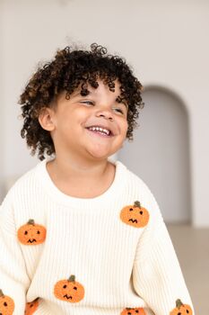 Halloween Pumpkin Applique Knit Jumper, 5 of 7