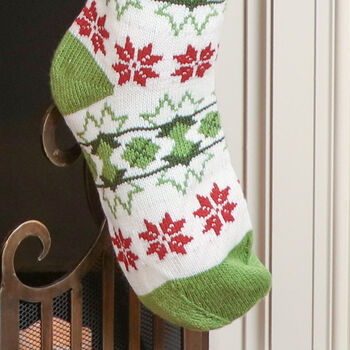 Personalised Fair Isle Knitted Christmas Stocking, 7 of 12