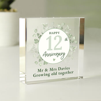 Personalised Botanical Crystal Anniversary Gift, 2 of 3