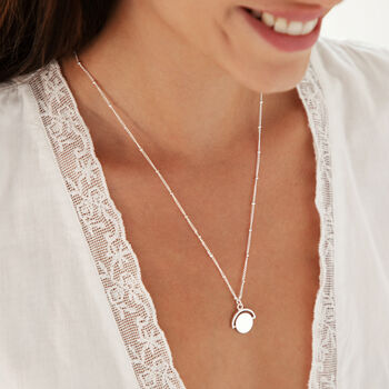 Spinning Disc Necklace With Double Engraving, 3 of 9