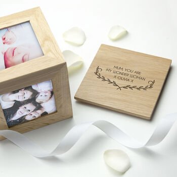 Personalised Mother's Love Oak Photo Cube, 11 of 11