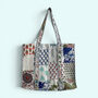 Patchwork Blue Floral Quilted Cotton Tote Bag, thumbnail 3 of 5