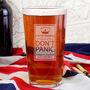 Personalised Don't Panic Birthday Pint Glass, thumbnail 1 of 3