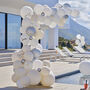 White And Silver Hen Party Balloon Arch Kit, thumbnail 1 of 4