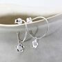 Handmade Sterling Silver Flower Charm Hoop Earrings, thumbnail 1 of 7