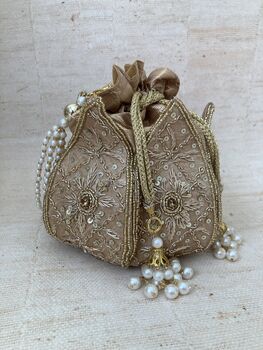 Gold Handcrafted Potli Bag, 6 of 7
