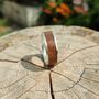Silver And European Walnut Inlay Ring Coated, thumbnail 4 of 7
