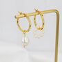 Mismatched Detachable Pearl Dangle Hoop Earrings In Sterling Silver, thumbnail 3 of 11