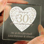Personalised 30th Pearl Anniversary Crystal Keepsake, thumbnail 2 of 2
