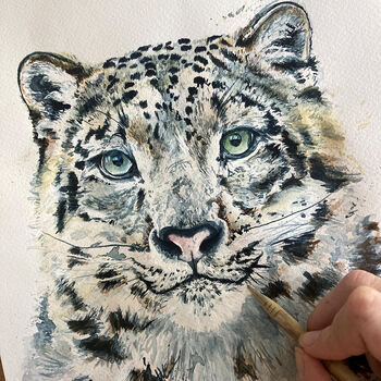 Inky Snow Leopard Faux Leather Phone Case With Card Slots, 6 of 6