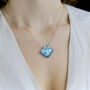 Turquoise Diamond Shaped Fused Glass Necklace, thumbnail 2 of 12