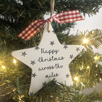 Personalised Christmas 'Across The Miles' Ceramic Star, 3 of 4
