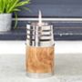 Wooden And Stainless Steel Garden Oil Lamp Three Sizes, thumbnail 5 of 8
