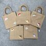 Personalised Rainbow Childrens Girls Jute Lunch Top Handle Gift Bag, thumbnail 3 of 4