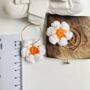 Handmade Crochet Floral Sun Flower Hoop Earring, thumbnail 2 of 3