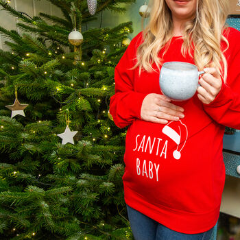 'Santa Baby' Mum To Be Christmas Jumper Sweatshirt, 2 of 10