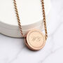 Personalised Wreath Initials Rose Gold Tone Disc Neckl…, thumbnail 1 of 8