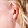 Encased Pearl Huggie Hoop Earrings, thumbnail 2 of 8
