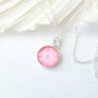 Sterling Silver Compass Necklace In Coral Pink, thumbnail 3 of 6