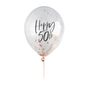 Five Rose Gold 'Happy 50th' Birthday Confetti Balloons, thumbnail 2 of 2