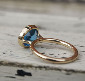 Blue Topaz Stacking Ring In 9ct Yellow Gold, 5 of 5