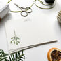 Mistletoe Foliage Personalised Christmas Flat Notecards, thumbnail 4 of 4