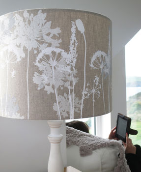 Botanical Screen Printed Lampshade In Grey And White, 5 of 5