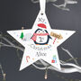 Personalised 1st Christmas Penguin Star Decoration, thumbnail 2 of 4