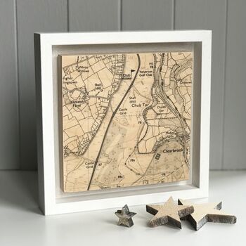 Golf Course Map Printed On Wood, 7 of 11
