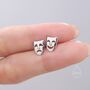 Sterling Silver Theatre Mask Stud Earrings, thumbnail 6 of 11