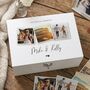 Personalised Couples Photo White Wooden Keepsake Memory Box, thumbnail 1 of 12