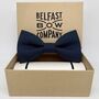 Irish Linen Bow Tie In Dark Navy, thumbnail 2 of 2