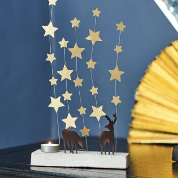 Personalised Painted Wood Tea Light Holder With Stars, 4 of 4