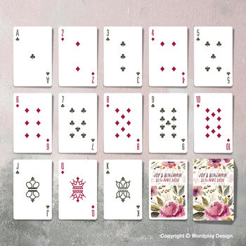 Personalised Floral Playing Card Wedding Favours, 7 of 7