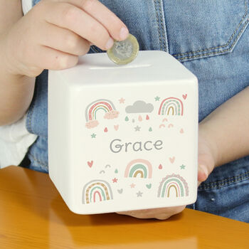 Personalised Rainbow Money Box, 3 of 5