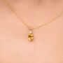 Citrine Pendant Necklace In Sterling Silver And Gold, thumbnail 1 of 11