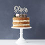 Personalised Decorative Name Wooden Cake Topper, thumbnail 3 of 5