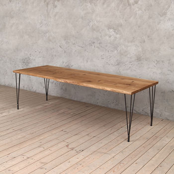 Barnes Hairpin Legs Live Edge Industrial Dining Table, 4 of 6