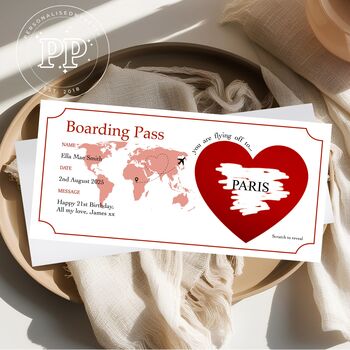 Personalised Boarding Pass Scratch Reveal Ticket, 2 of 9