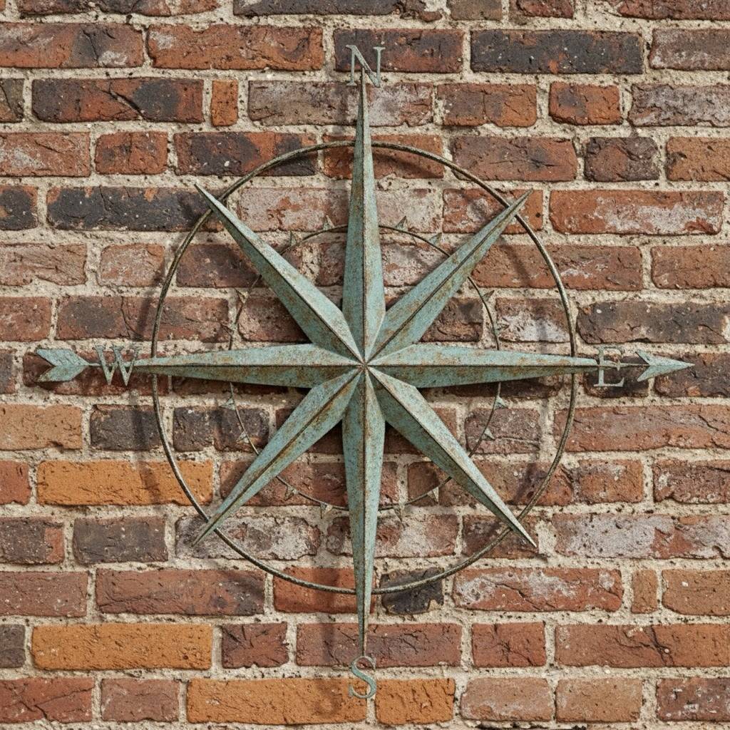 Outdoor Distressed Compass, 1 of 2