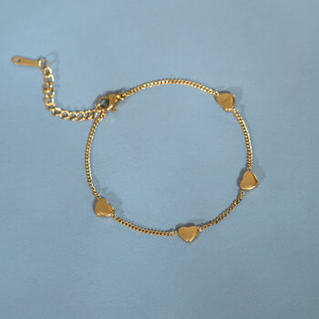 Gold Hearts Chain Bracelet, 3 of 5
