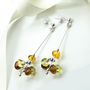 Sterling Silver Spiral Amber Cluster Stud Drops, thumbnail 1 of 4