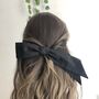 Black Large Bow Hair Clip, Bow Barrette, thumbnail 1 of 4